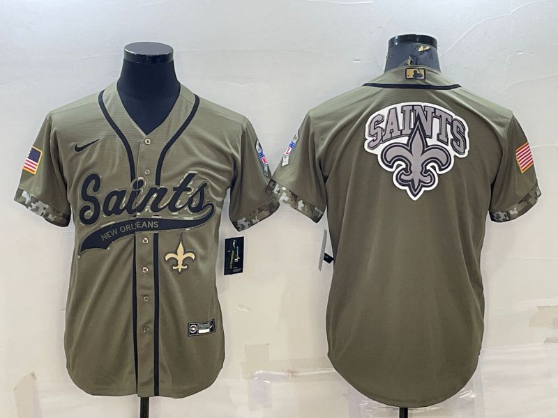 Men New Orleans Saints blank salute green 2022 Nike Co branded NFL Jersey->customized nfl jersey->Custom Jersey